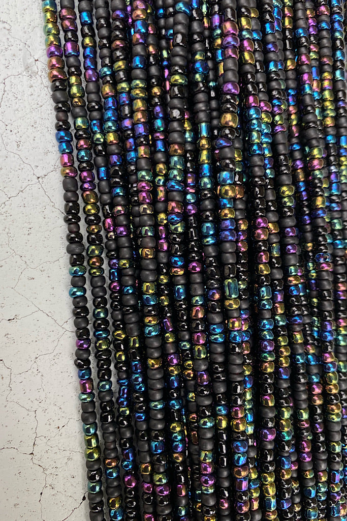african waist beads black and rainbow