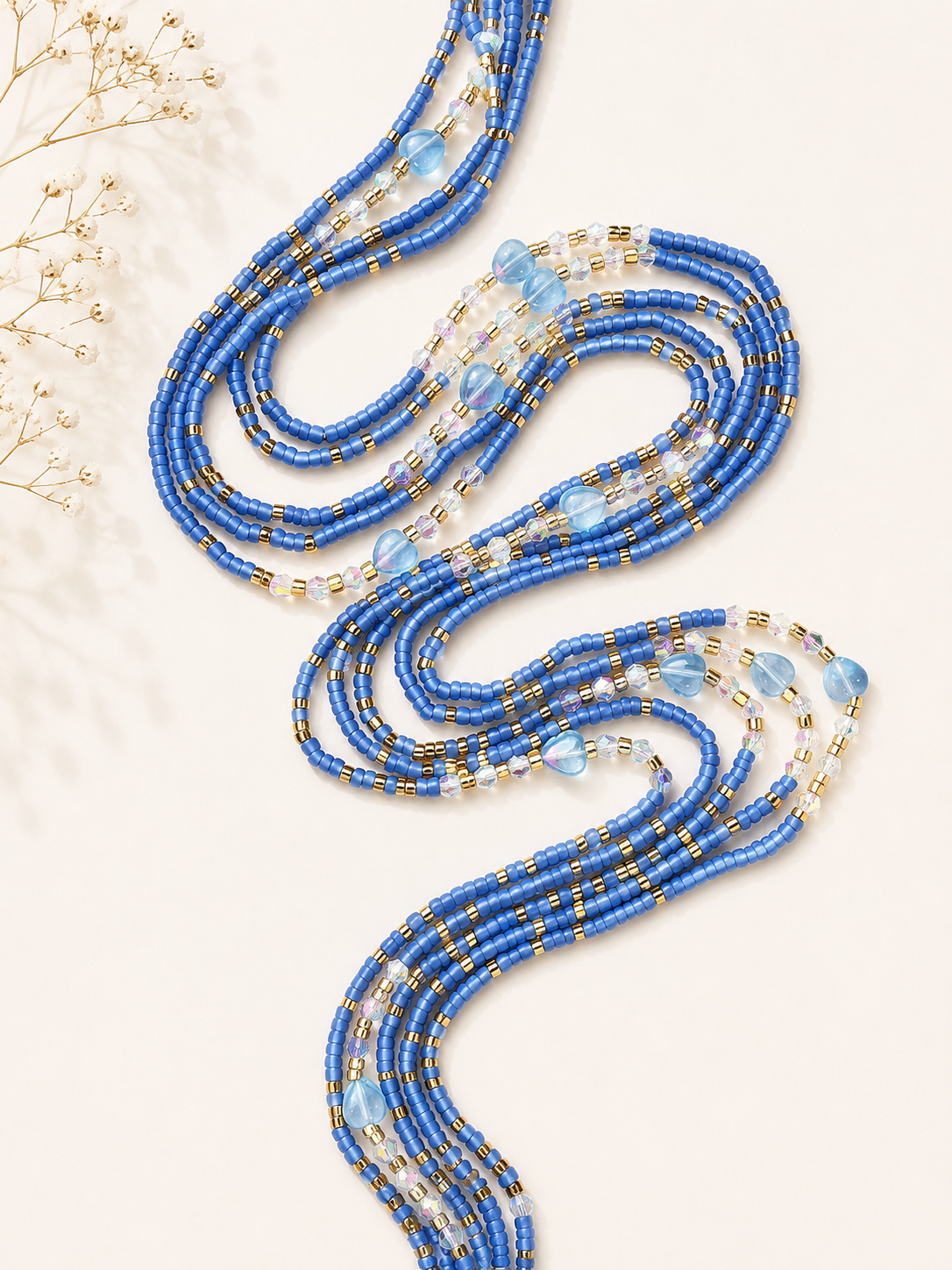 Artisan Beaded Waist Tie | Boho Statement Piece Levand Hand Beaded Statement Belt 29–31” Festival Boho  main image 4
