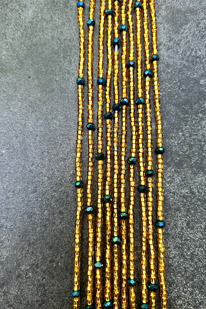 Extended Length 60 Inch Emerald Crystal Tie On Waist Beads – Adinkra Expo