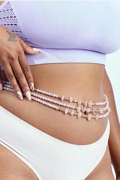 waist beads over dress Phan Huy White MINI TULLE DRESS WITH METAL BEADS main image 0