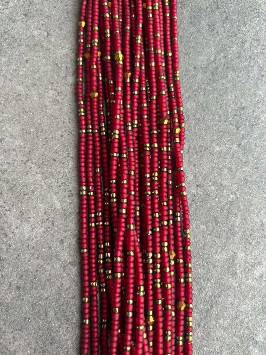Extended length 60 inches Ruby Luxe Tie On Waist Beads – Adinkra Expo