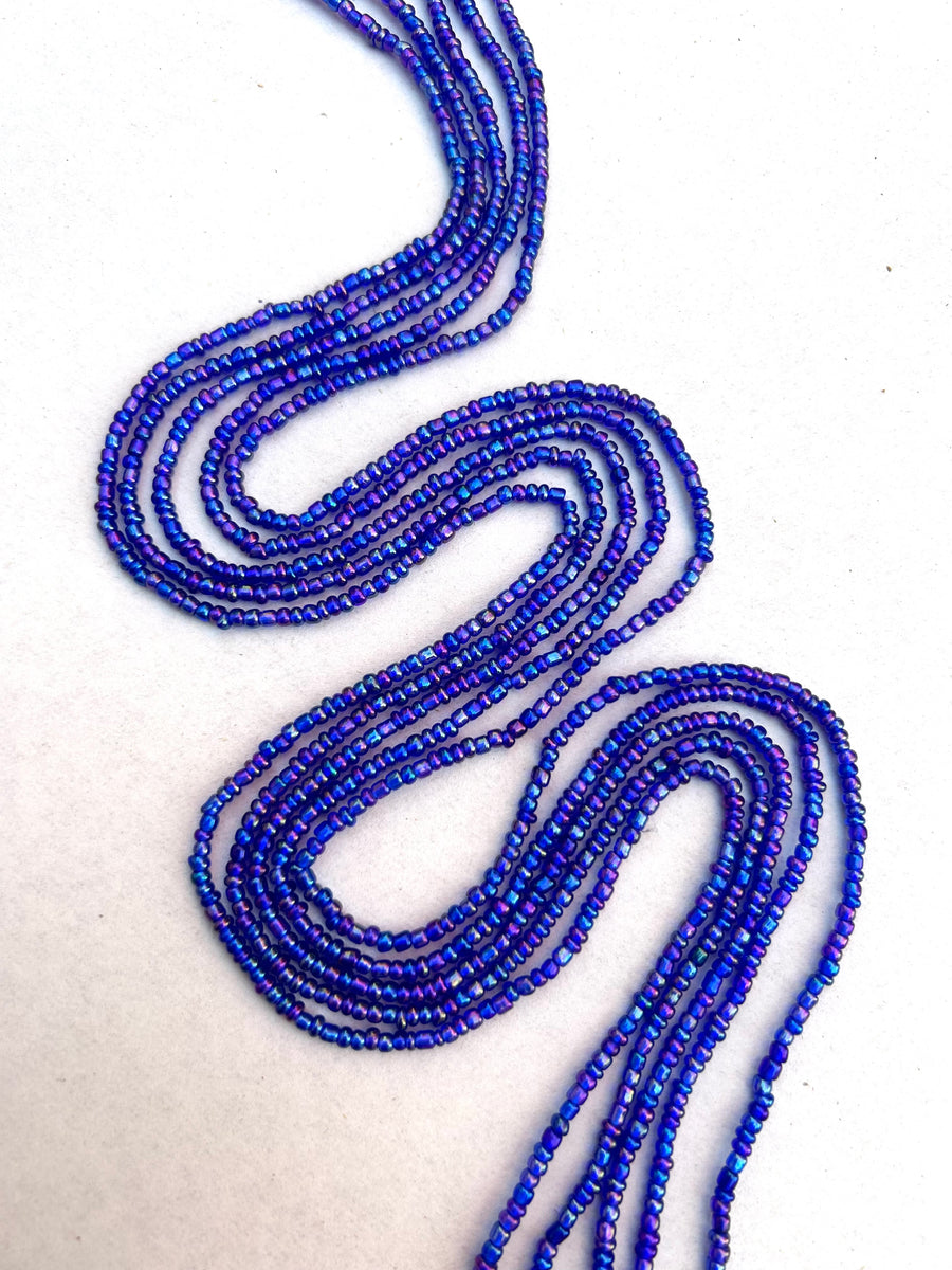 Extended Length 60 Inch Aqua Moon Tie On Waist Beads – Adinkra Expo