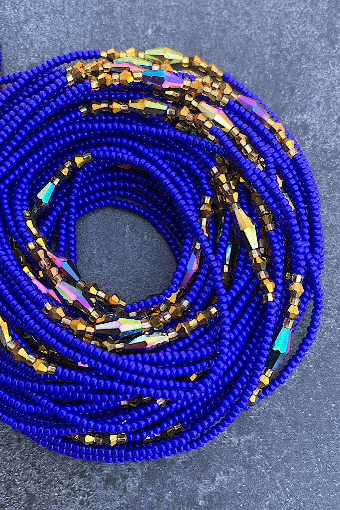 Lux Blue Waist Beads – Adinkra Expo