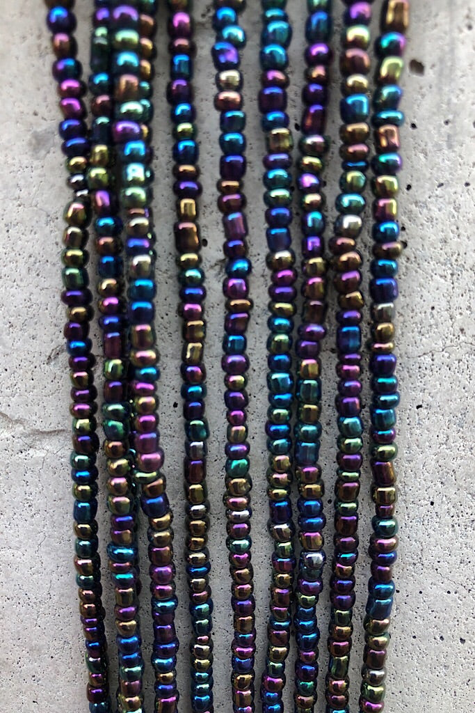 metallic rainbow waist beads