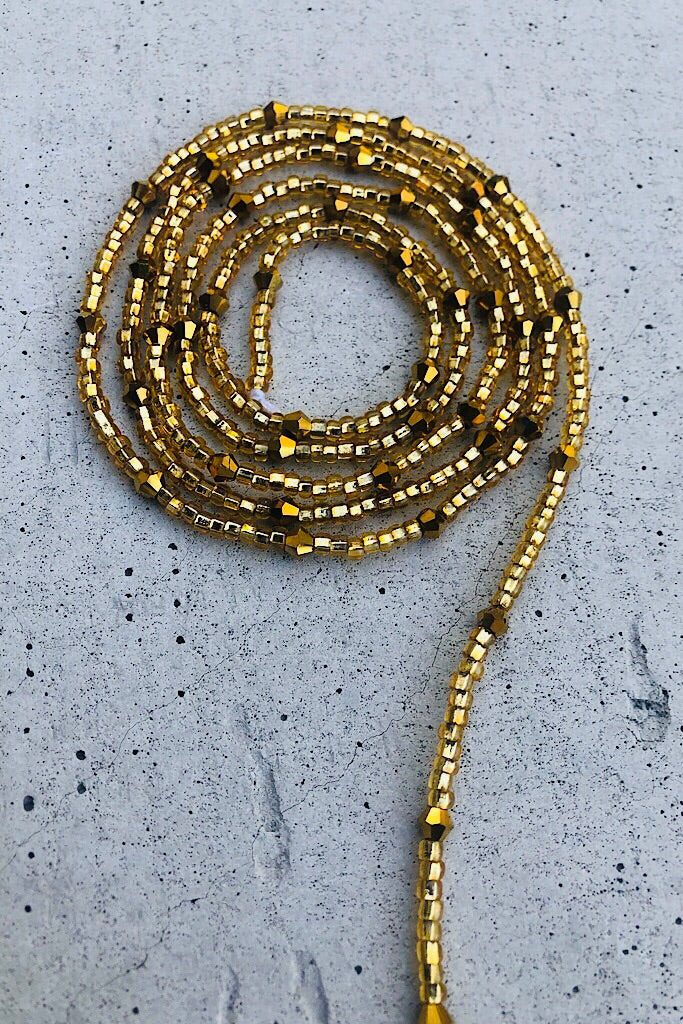 Gold African style waist beads