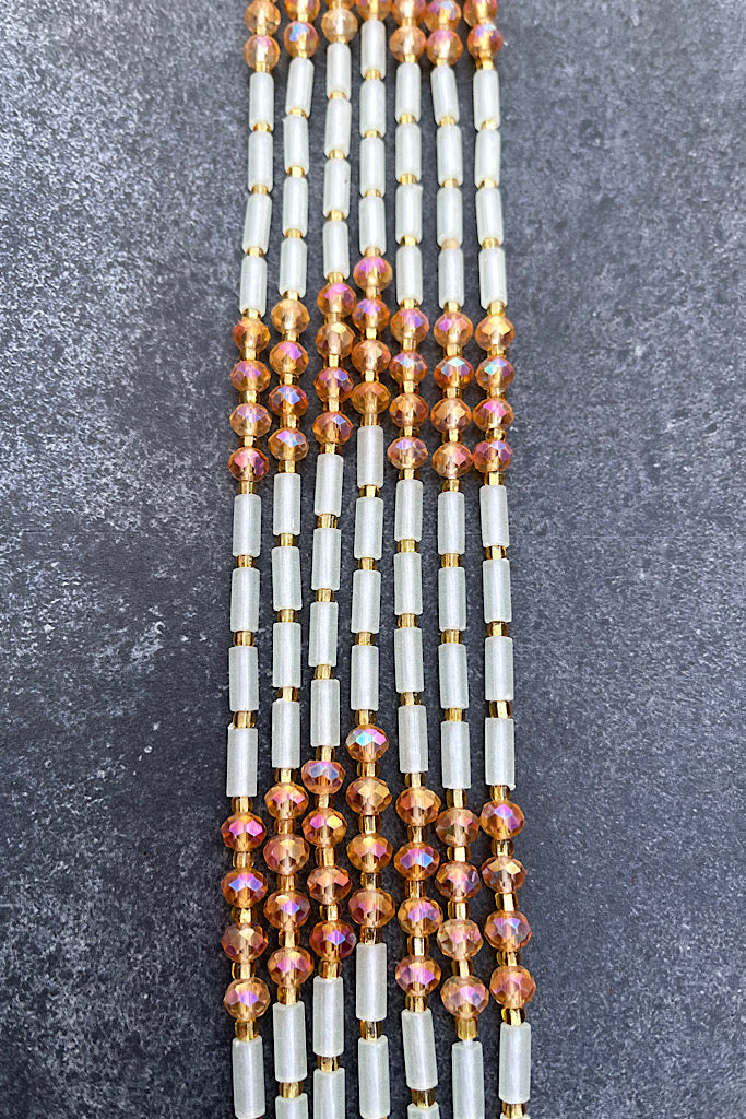 AfroBeads Waist Beads in Glass Seed Beads with Smoked Topaz and Golden –  AfroBeadsCity